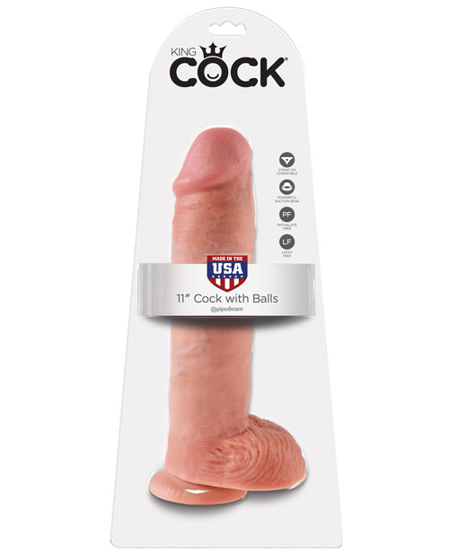 King Cock 11" Cock with Balls - Flesh