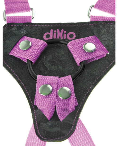 Dillio 7" Strap-On Suspender Harness Set Pink