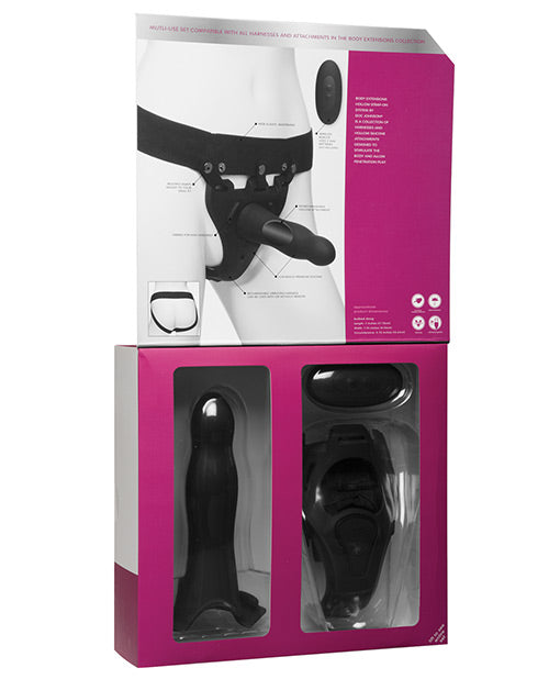 Body Extensions Be Aroused Hollow Vibrating Strap On - Black