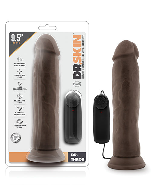 Dr. Throb 9.5" Vibrating Dildo - Chocolate