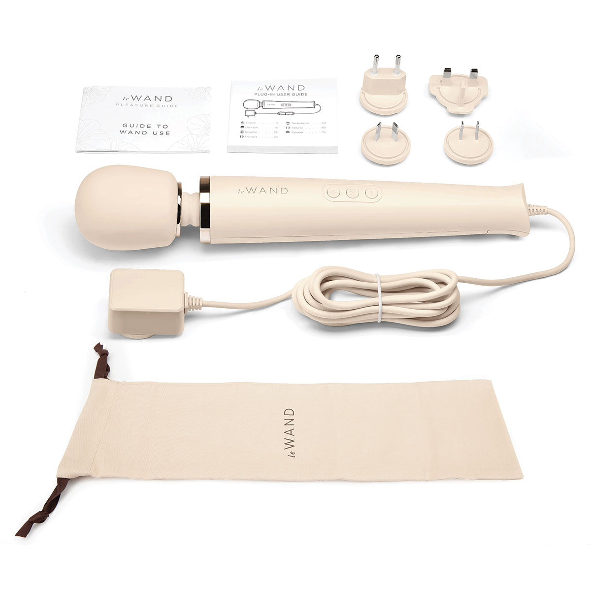 Le Wand Plug-In Vibrating Wand Massager - Cream