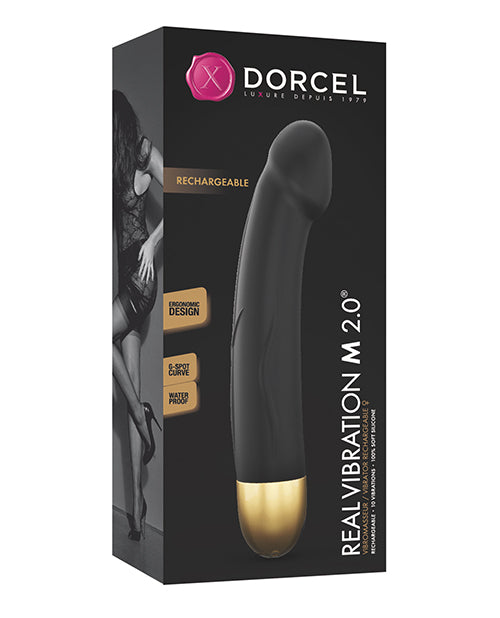 Dorcel 8.6" Real Vibration M 2.0 G-Spot Vibrator - Black/Gold