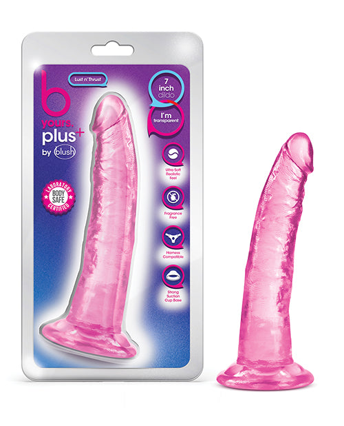 B Yours Plus 7.5" Lust n' Thrust Dildo Pink