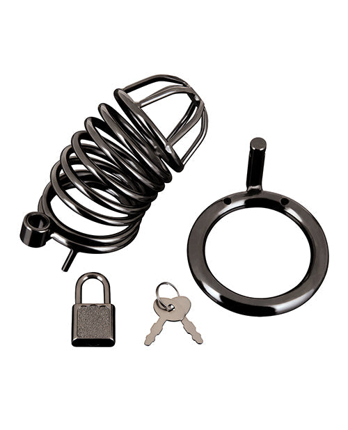 Blue Line Deluxe Chastity Cage Black