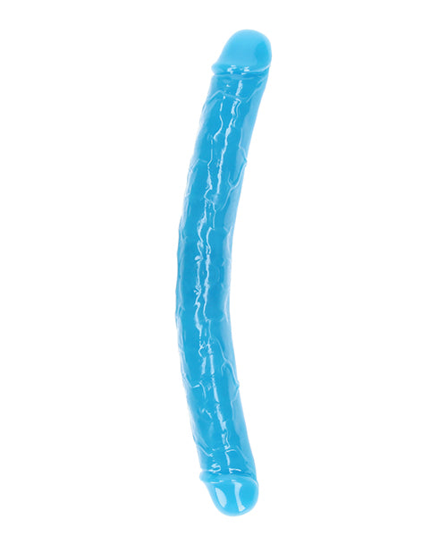 RealRock 15" Double Dong Glow in the Dark - Neon Blue