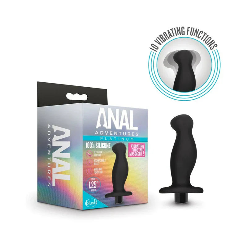 Anal Adventures Platinum Silicone Vibrating Prostate Massager 2