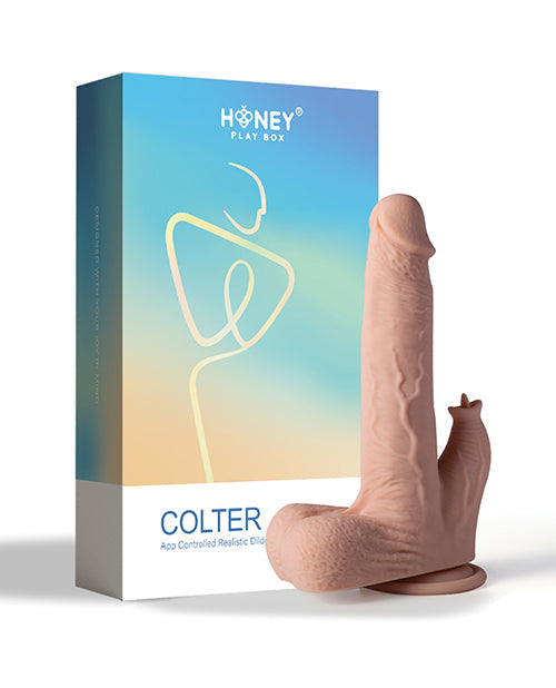 Colter 8.5" Thrusting Dildo & Clit Licker - Ivory