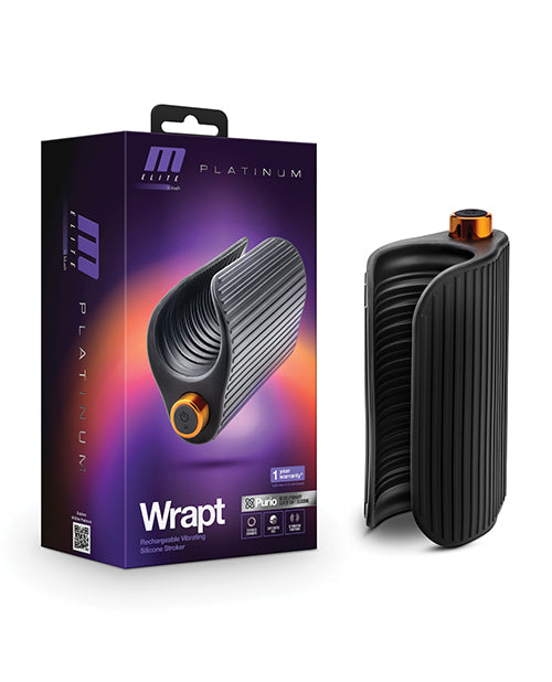 Blush M Elite Platinum Wrapt Vibrating Stroker - Black