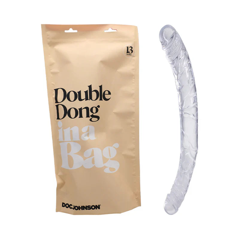 Doc Johnson Double Dong In A Bag 13" Dual Ended Clear Dildo