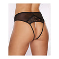 Allure Blushing Crotchless Panties with Pearls Black O/S