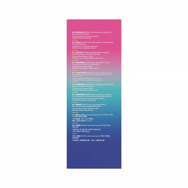 ROMP Luster Butt Plug Kit - Multi Color
