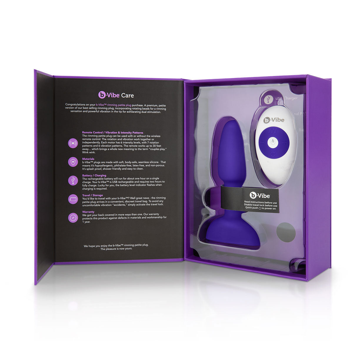 b-Vibe Petite Rimming Plug - Purple
