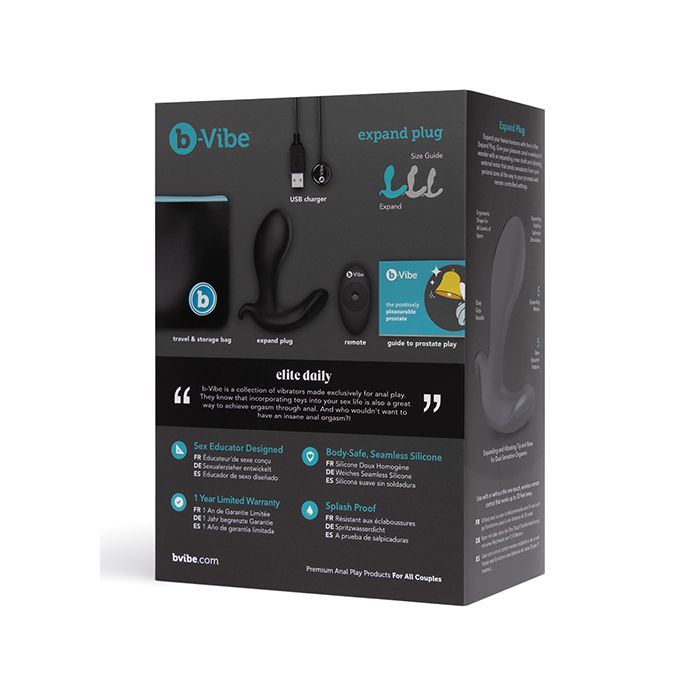 b-Vibe Expand Vibrating Plug - Black