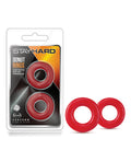 Blush Stay Hard Donut Rings Cockring 2 Pack Red