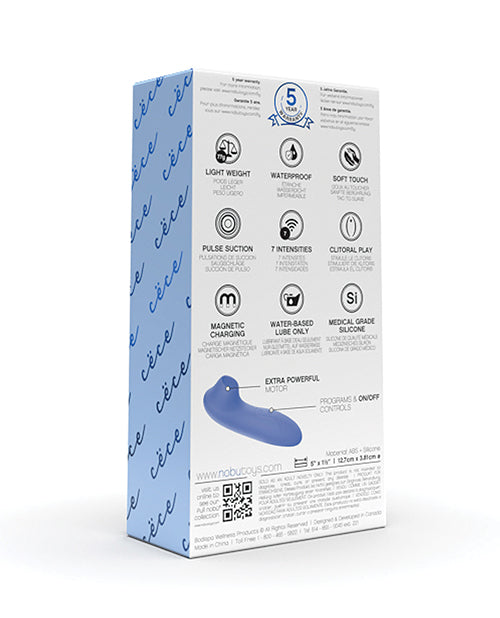 Nobu Essentials Cece Pulse Medical Grade Silicone Suction Vibrator Periwinkle Blue