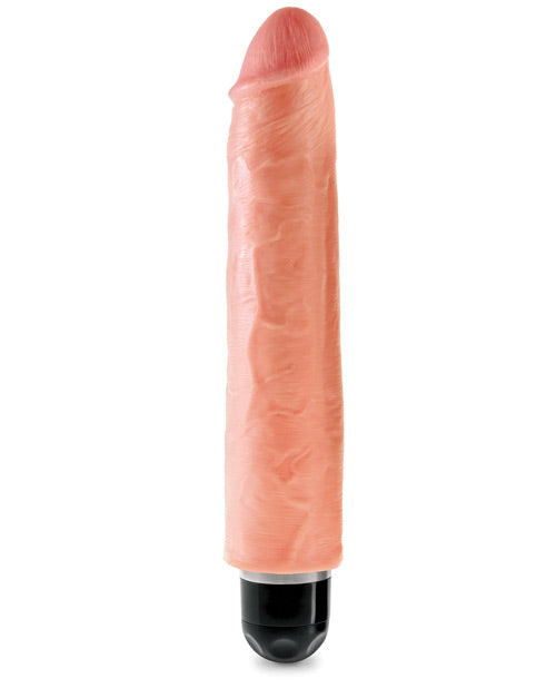 King Cock 10" Vibrating Stiffy Dildo - Flesh