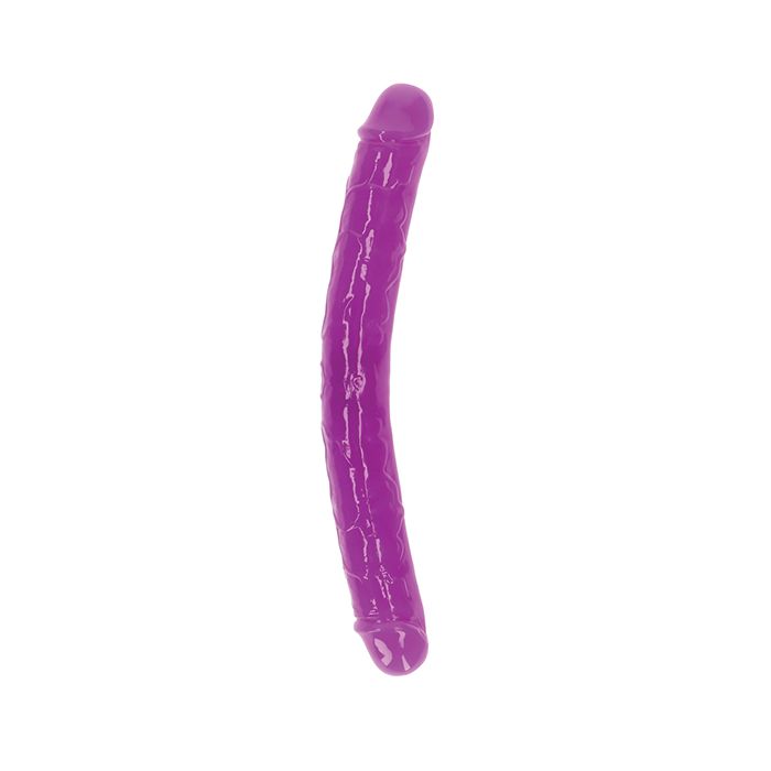RealRock 12" Double Dong Glow in the Dark - Neon Purple