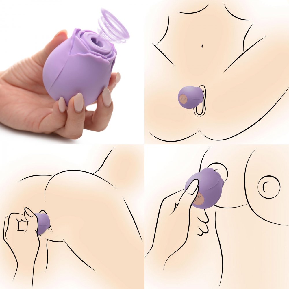 Bloomgasm Wild Rose Clitoral Suction Vibe - Purple