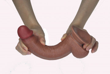 Get Lucky 9" Real Skin Dildo - Light Brown